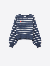 Load image into Gallery viewer, heart striped sweater - Navy

