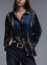 Load image into Gallery viewer, Satin Tye dye Blouse - Navy
