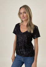 Load image into Gallery viewer, Sequin Top - black
