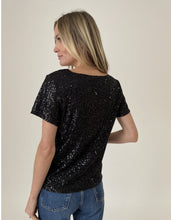 Load image into Gallery viewer, Sequin Top - black
