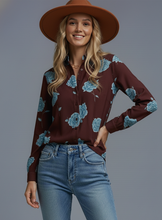 Load image into Gallery viewer, Floral Button up shirt - Brown
