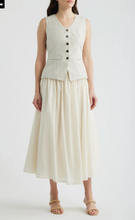 Load image into Gallery viewer, MIXED MEDIA STRIPE DRESS - CREAM /BLK
