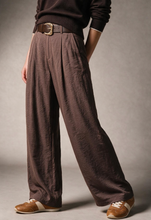 Load image into Gallery viewer, Pleated wideleg pants - Brown
