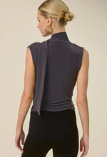 Load image into Gallery viewer, ruched cowl scarf top - charcoal
