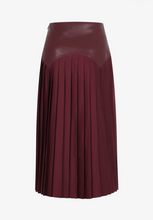 Load image into Gallery viewer, Faux leather midi skirt - Wine
