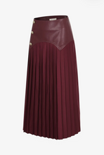 Load image into Gallery viewer, Faux leather midi skirt - Wine
