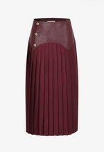 Load image into Gallery viewer, Faux leather midi skirt - Wine
