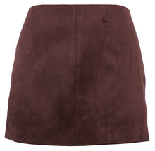 Load image into Gallery viewer, Mini faux suede skirt - Dark brown
