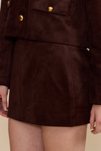 Load image into Gallery viewer, Mini faux suede skirt - Dark brown
