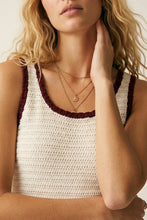 Load image into Gallery viewer, Crochet tank w trim - cream
