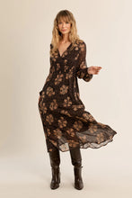 Load image into Gallery viewer, V neck Midi Dress - Chocolate
