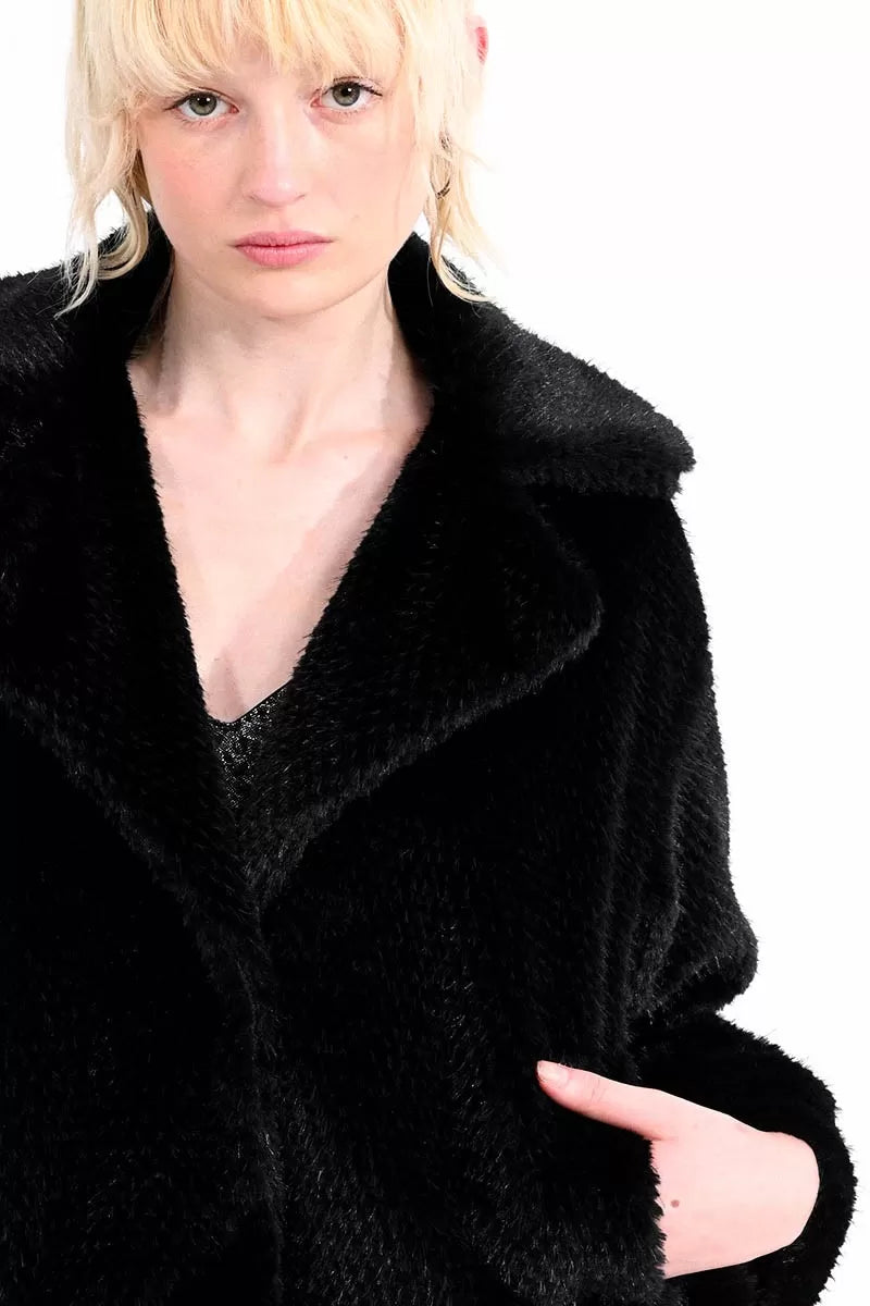 Faux fur jacket - Black