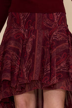 Load image into Gallery viewer, Britney Hi Low Skirt - Burgundy Multi
