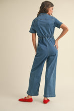 Load image into Gallery viewer, STRETCH DENIM JUMPSUIT - DENIM
