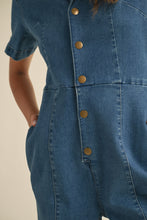 Load image into Gallery viewer, STRETCH DENIM JUMPSUIT - DENIM
