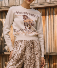 Load image into Gallery viewer, Horse Sweater - Camel / ivory
