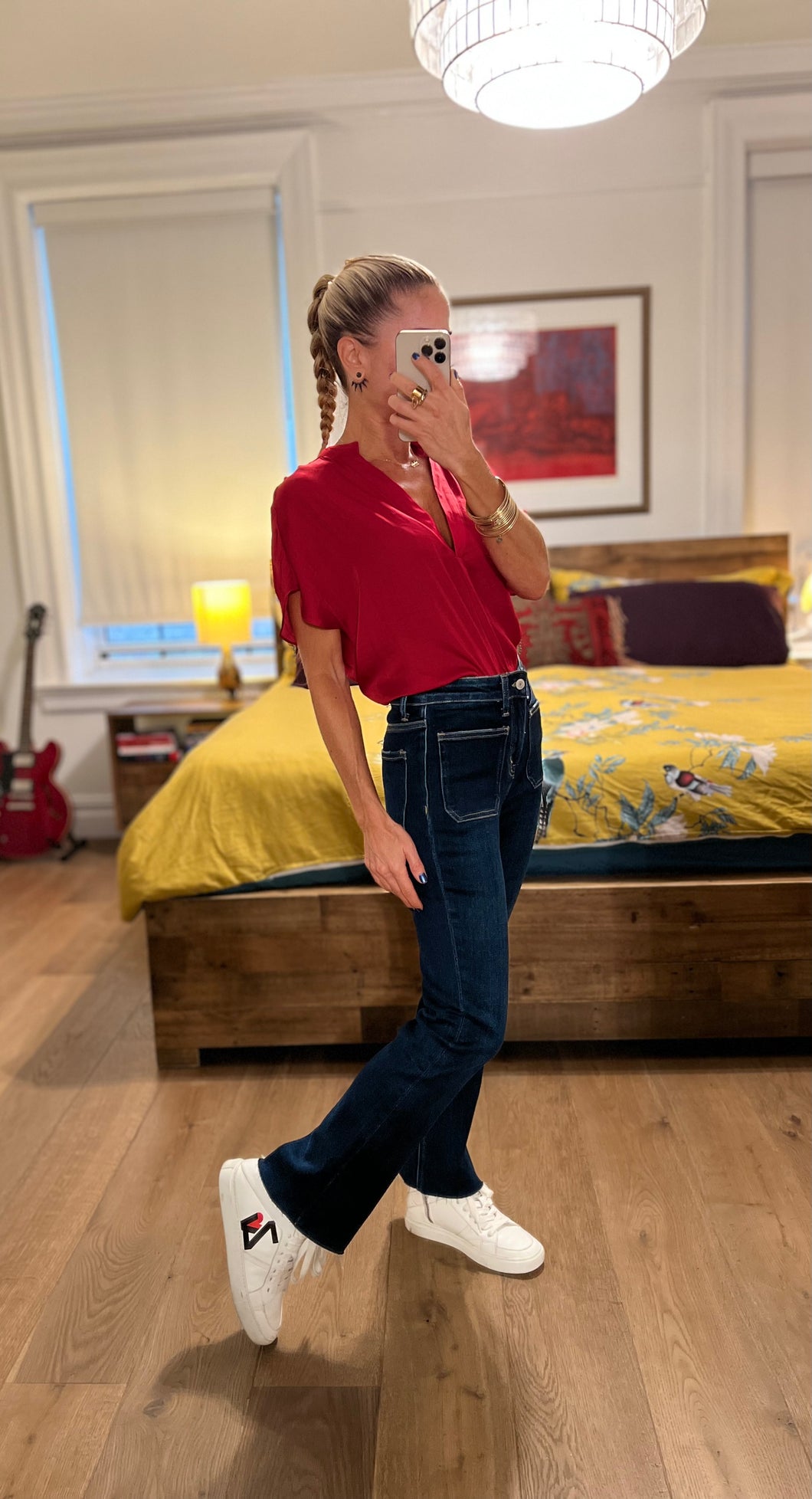 Drop Shoulder blouse - Scarlet