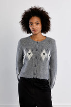 Load image into Gallery viewer, Plaid &amp; Heart Cardi - Grey
