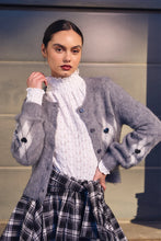 Load image into Gallery viewer, Plaid &amp; Heart Cardi - Grey
