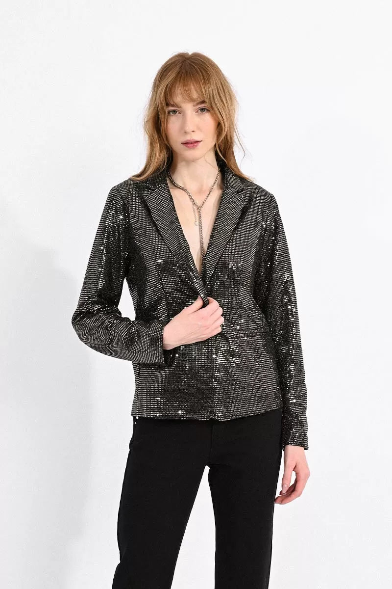 Sequin Blazer - Silver