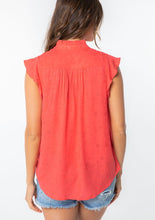 Load image into Gallery viewer, Floral Jaquard Blouse - Coral
