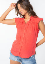 Load image into Gallery viewer, Floral Jaquard Blouse - Coral
