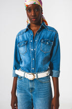 Load image into Gallery viewer, Stretch Denim shirt - Blue
