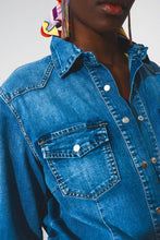 Load image into Gallery viewer, Stretch Denim shirt - Blue
