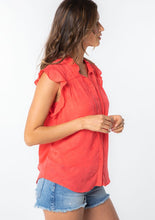 Load image into Gallery viewer, Floral Jaquard Blouse - Coral

