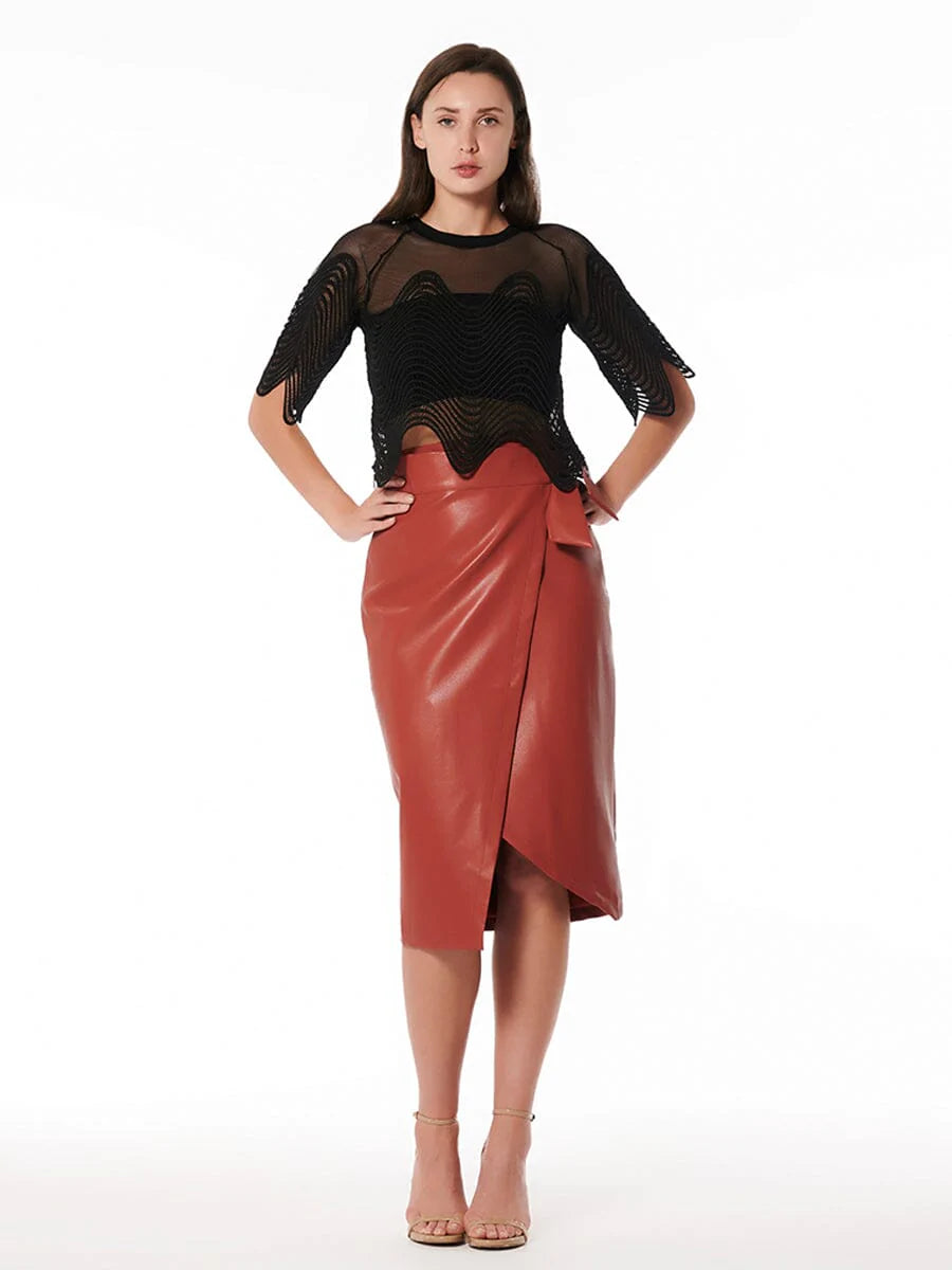 Mesh Crop Top - Black