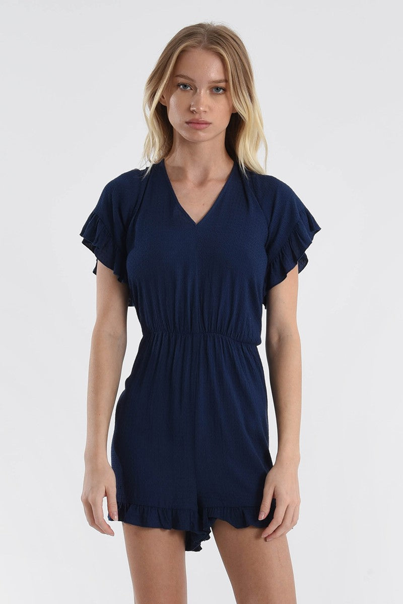 Woven Romper - Navy