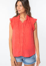 Load image into Gallery viewer, Floral Jaquard Blouse - Coral
