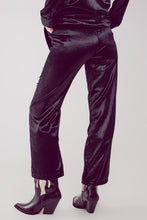 Load image into Gallery viewer, Straight Leg velvet pants - Black
