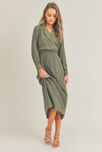 Load image into Gallery viewer, cutout back midi dress - olive
