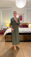 Load image into Gallery viewer, cutout back midi dress - olive
