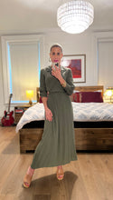Load image into Gallery viewer, cutout back midi dress - olive
