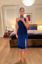 Load image into Gallery viewer, One Shoulder midi dress - royal blue
