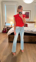 Load image into Gallery viewer, Floral Jaquard Blouse - Coral
