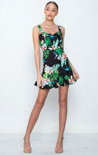 Load image into Gallery viewer, MINI DRESS WITH RUFFLED SKIRT - GREEN FLORAL
