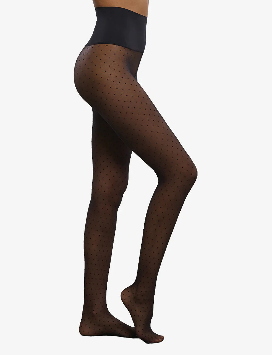 Sheer Dotted tights - Black