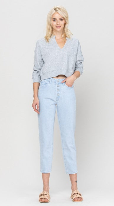 Exposed button Mom jeans - Whip